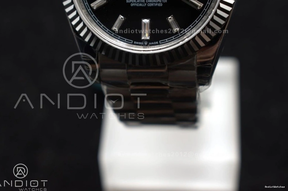 Weight Gain SS Black A Bracelet 718 Bright Dial GSF Crystal President 40 on DayDate 0810